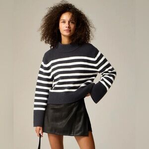 J. Crew Chunky Crew Neck Merino Wool Blend Striped Sweater.   Size-Small